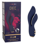 Синий вибромассажер-кролик Chi­c Lilac - 17,75 см. (Цвет: синий)