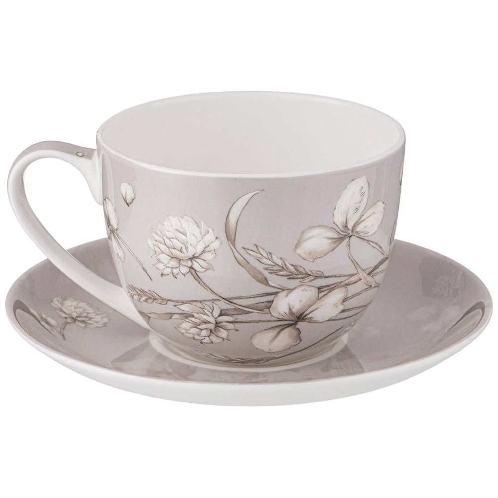 ЧАЙНАЯ ПАРА LEFARD "WHITE FLOWER" 330 МЛ СЕРАЯ (КОР=24НАБ.)