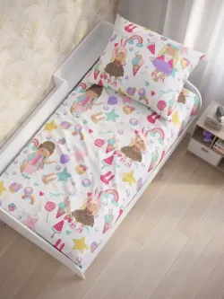 Наволочка комплект 2шт бязь Сказка "Сластена" 50x70 см на молнии