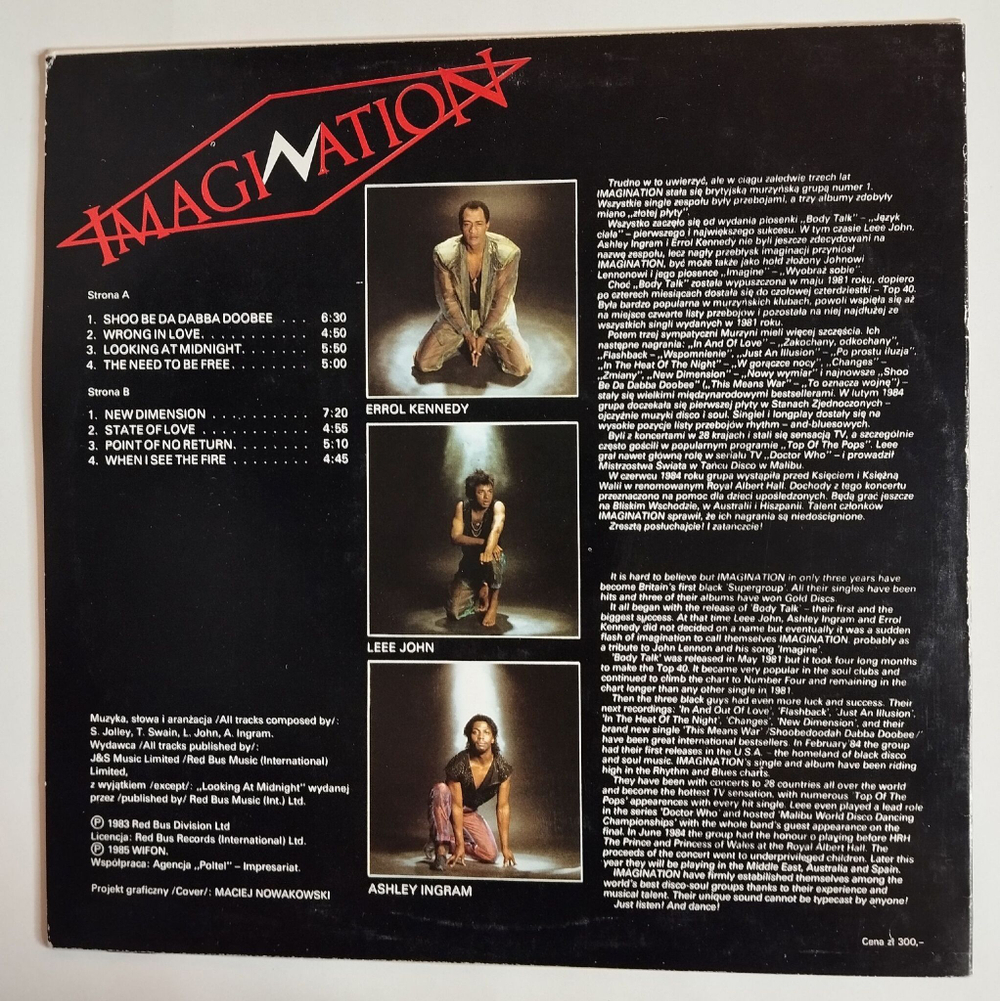 Винтажная виниловая пластинка LP Imagination (Польша 1985)