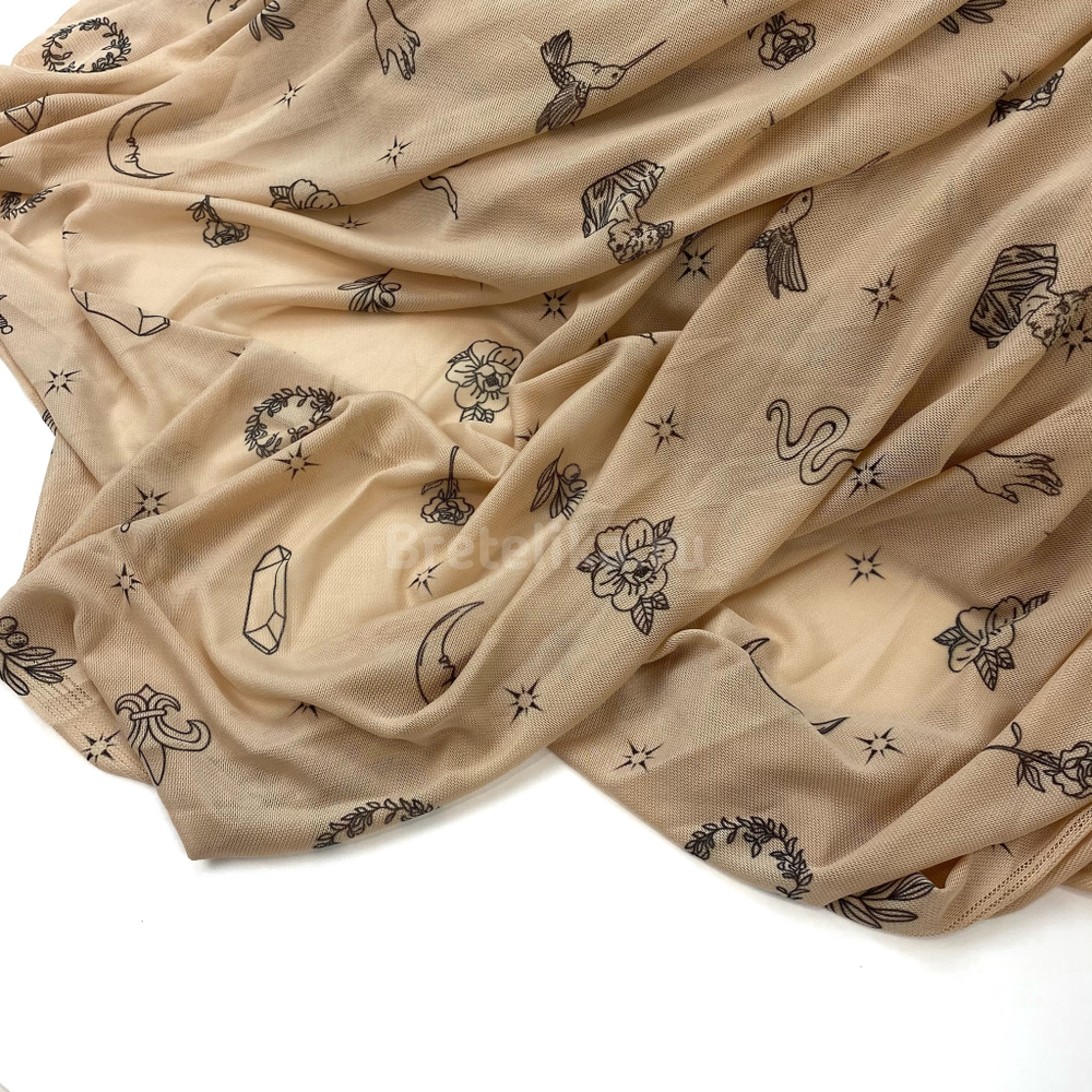 Сетка эластичная телесная с эффектом тату