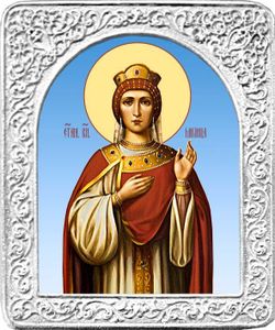 Святая Милица (Евгения). Маленькая икона в серебряной раме