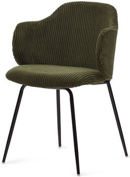 Suanna Стул из зеленого вельвета с черными стальными ножками La Forma Испания 