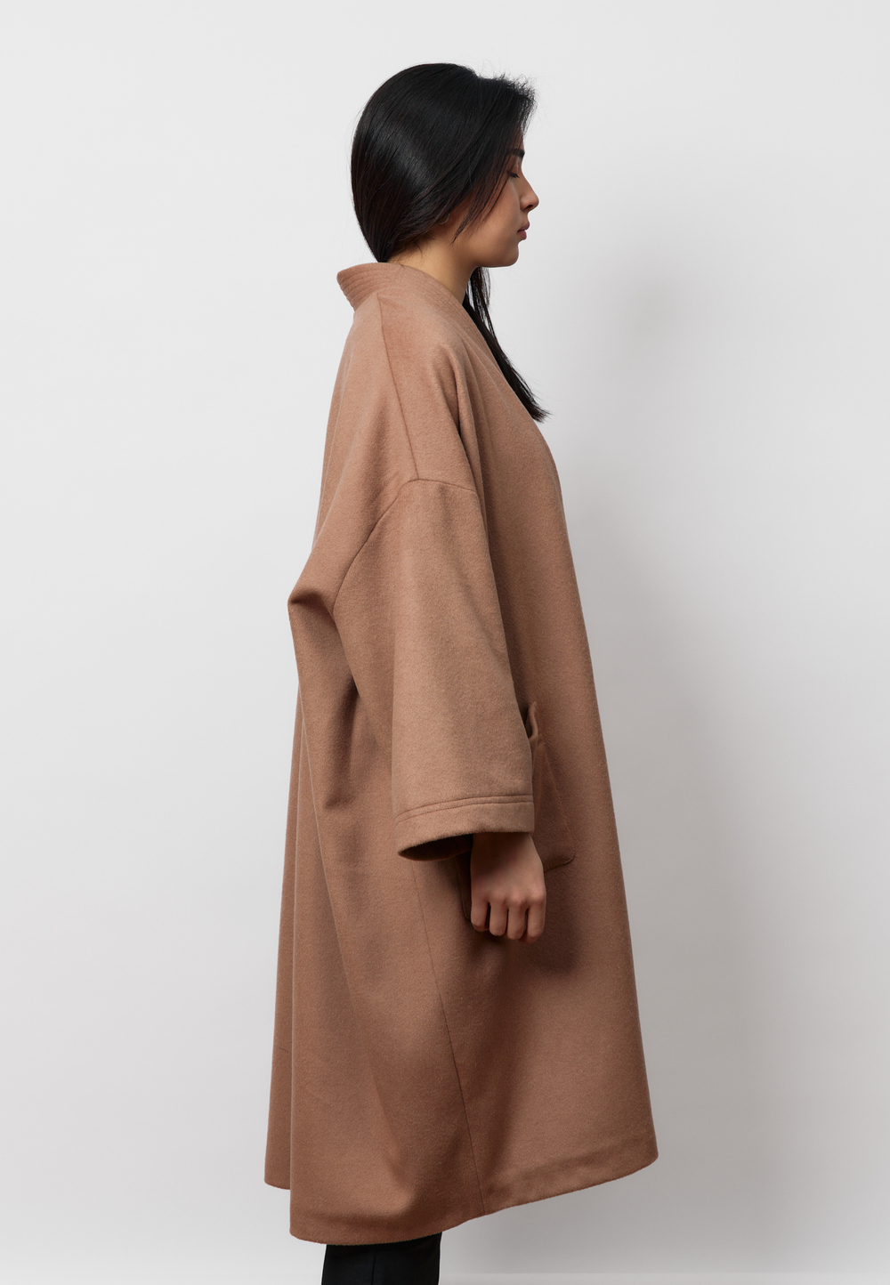 Шапан шерстяной удлиненный на запах CAMEL