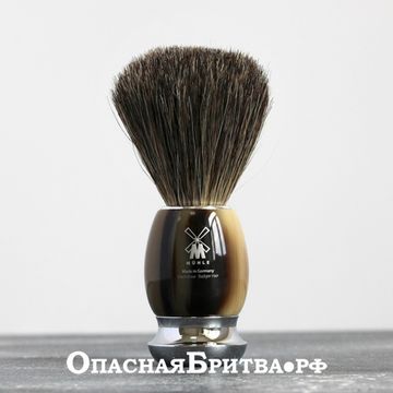 Помазок MUEHLE VIVO, натуральный барсучий ворс, смола, цвет рога