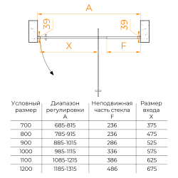 Душевая дверь RGW PA-008B (Прозрачное, 900)