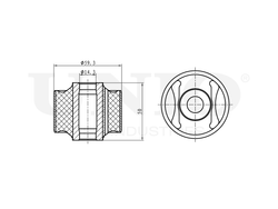 Сайлентблок передний заднего продольного рычага UNIO RMP-20725