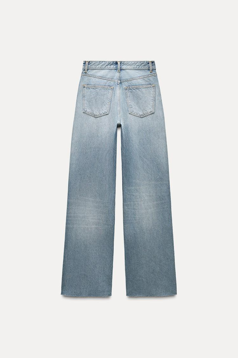 ZARA ДЖИНСЫ С ВЫСОКОЙ ПОСАДКОЙ TRF WIDE LEG, ГОЛУБОЙ