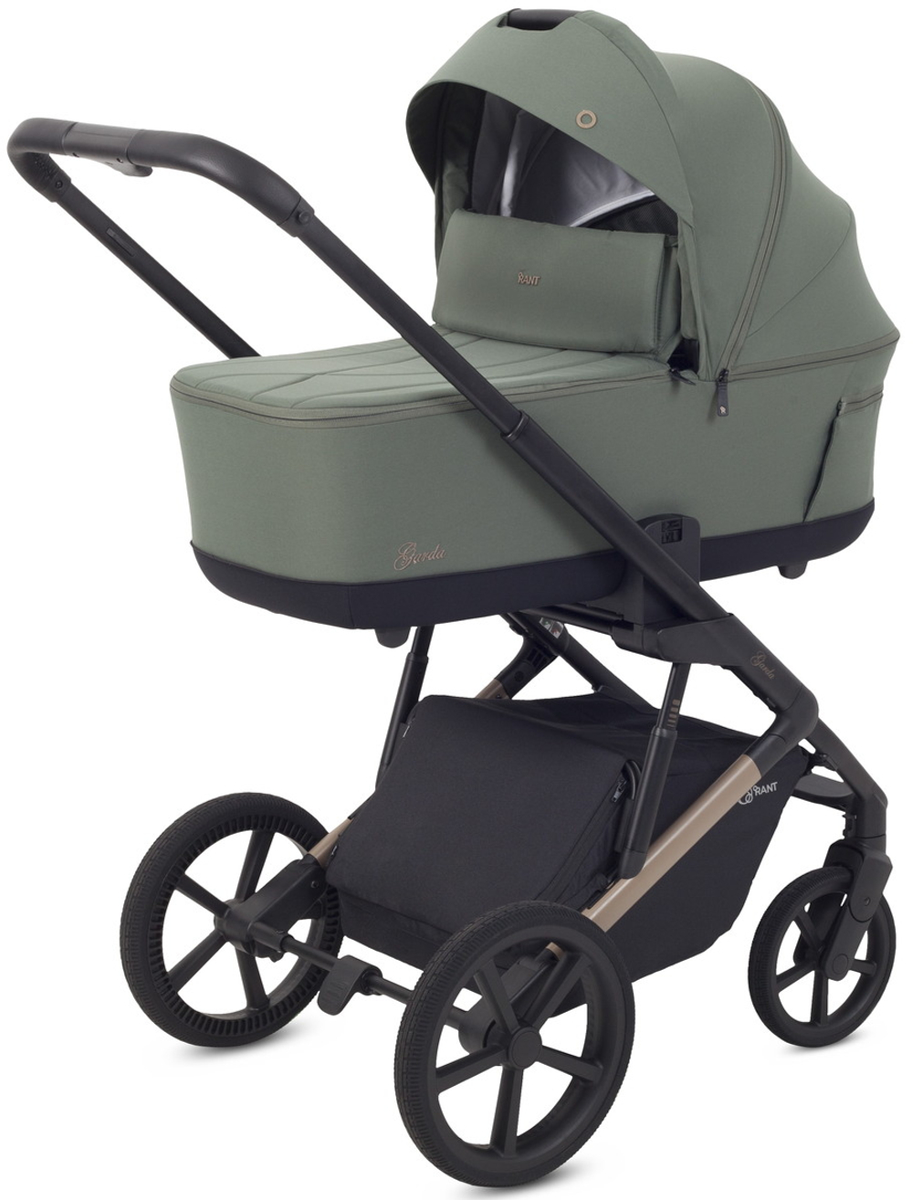 Детская коляска Rant Garda 4 в 1 с автокреслом Miro Black и базой Olive