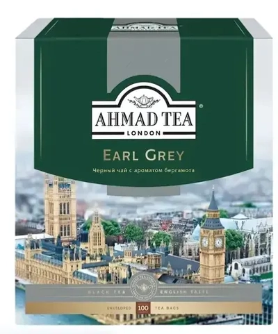 Чай черный AHMAD TEA Tea Earl grey с бергамотом байховый к/уп (Россия) 100пак