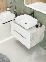 Тумба с раковиной Art&Max AM-Genova-800-2C-SO-CH/AM-78109 Бетон хафит