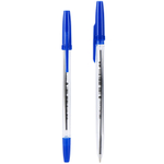 Ручка шариковая DELI "Classic" Q6-BL, 0,7 мм, прозрачный корпус, синяя