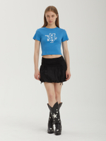 Юбка Black Puff Mini With Ruching At The Waistband