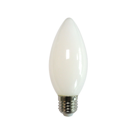 LED-C35-6W-3000K-E27-FR-SLF Лампа светодиодная. Форма свеча. матовая. Теплый белый свет 3000K. ТМ Volpe