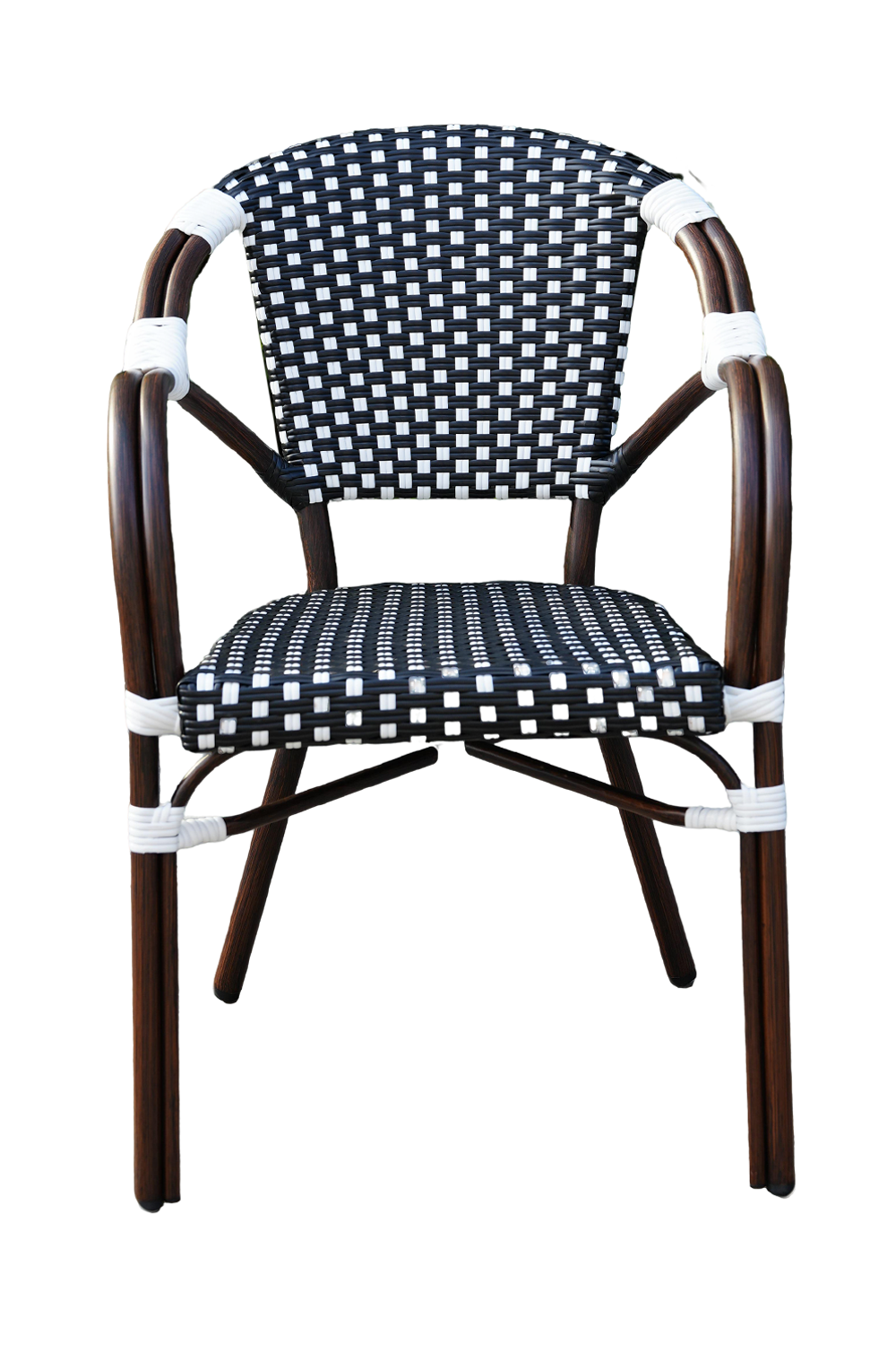 "Кабри" обеденная группа плетеная на 4 персоны, цвет черно-белый