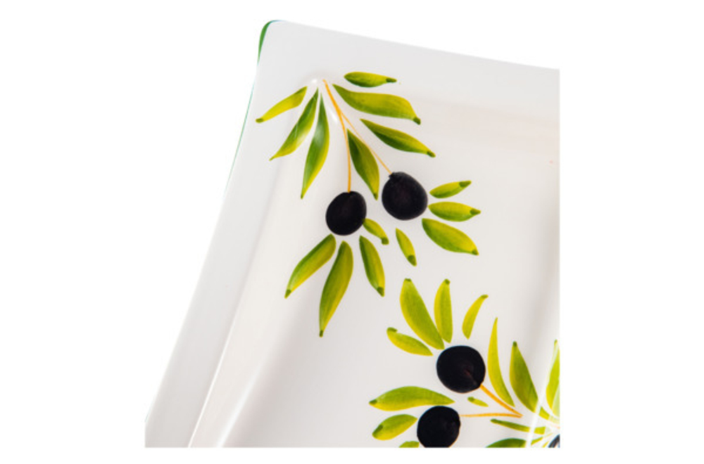 Блюдо с изгибом 25х12см Edelweiss Томаты и оливки