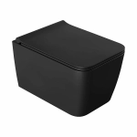 Унитаз подвесной Boheme Zen 967-SET-B черный матовый, безободковый, с крышкой микролифт