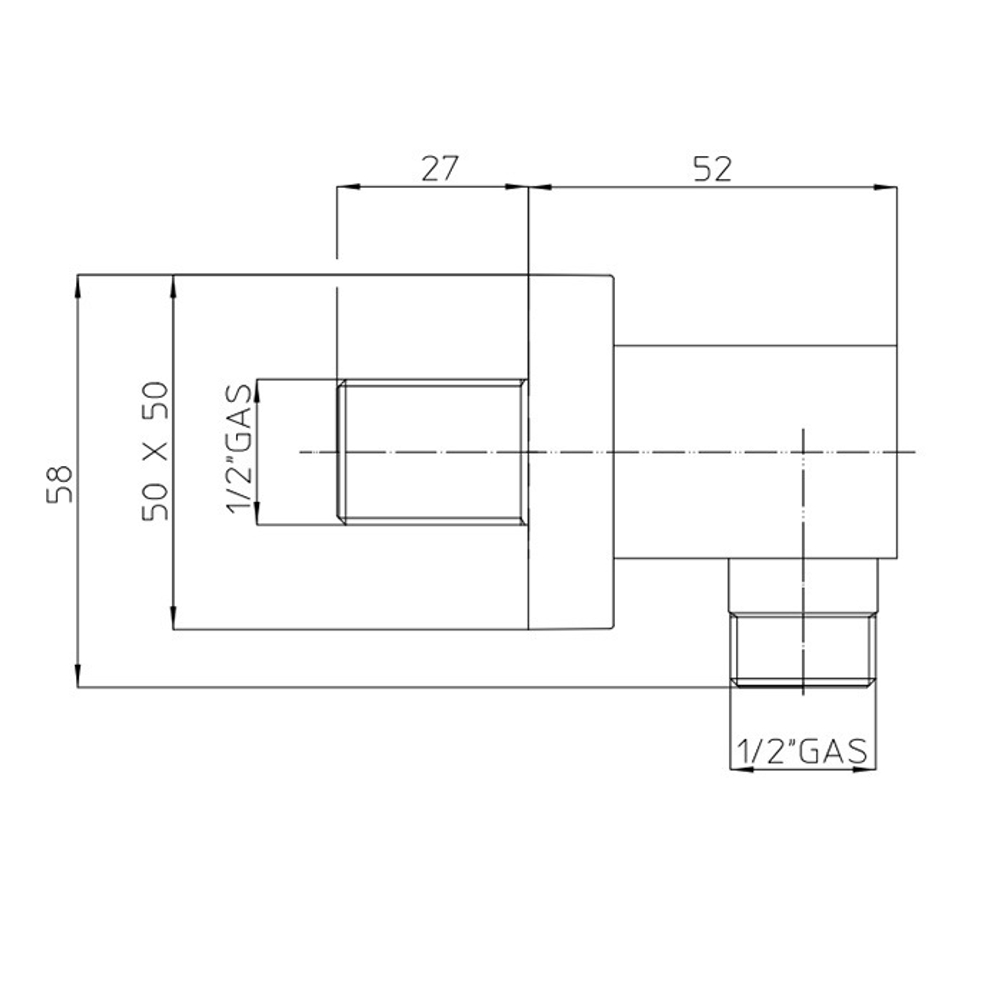 Bossini шланговое подсоединение 1/2 для душа, цвет черный матовый