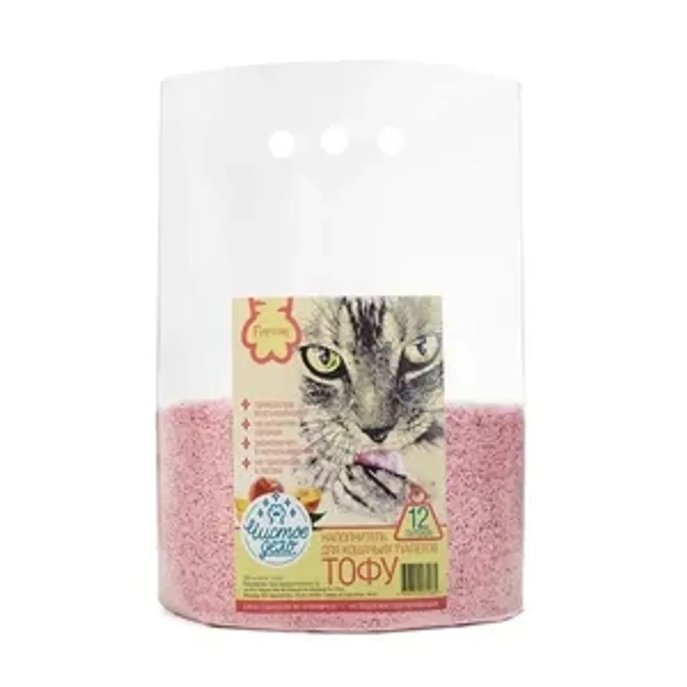 Наполнитель Чистое дело "Персик" для кошачьего туалета, тофу