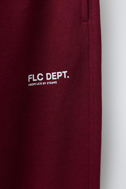 ZARA БРЮКИ-ДЖОГГЕРЫ С НАДПИСЬЮ, ГРАНАТОВЫЙ