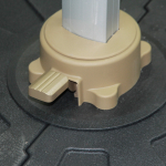 Зонт садовый складной с подставкой и подсветкой, квадратный 300 см, бежевый