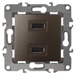 12-4110-13 ЭРА Устройство зарядное USB, 230В/5В-2100мА, IP20, Эра12, бронза | Эра 12 Бронза