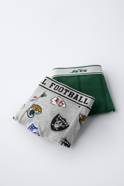 ZARA НАБОР ИЗ ДВУХ БОКСЕРОВ NFL © OUTER STUFF, РАЗНОЦВЕТНЫЙ
