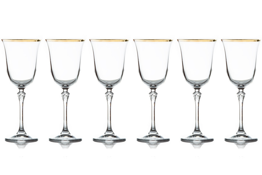 Набор бокалов для вина 6шт 225мл Le Stelle Gemma золото