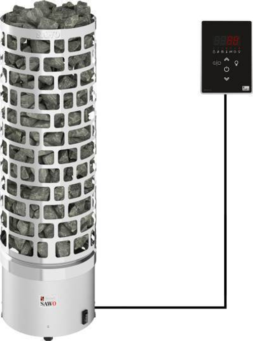 Электрическая печь SAWO Aries ARI3-45Ni2-P (4,5 кВт, нержавейка), выносной пульт (встроенный блок мощности, пульт покупается отдельно)