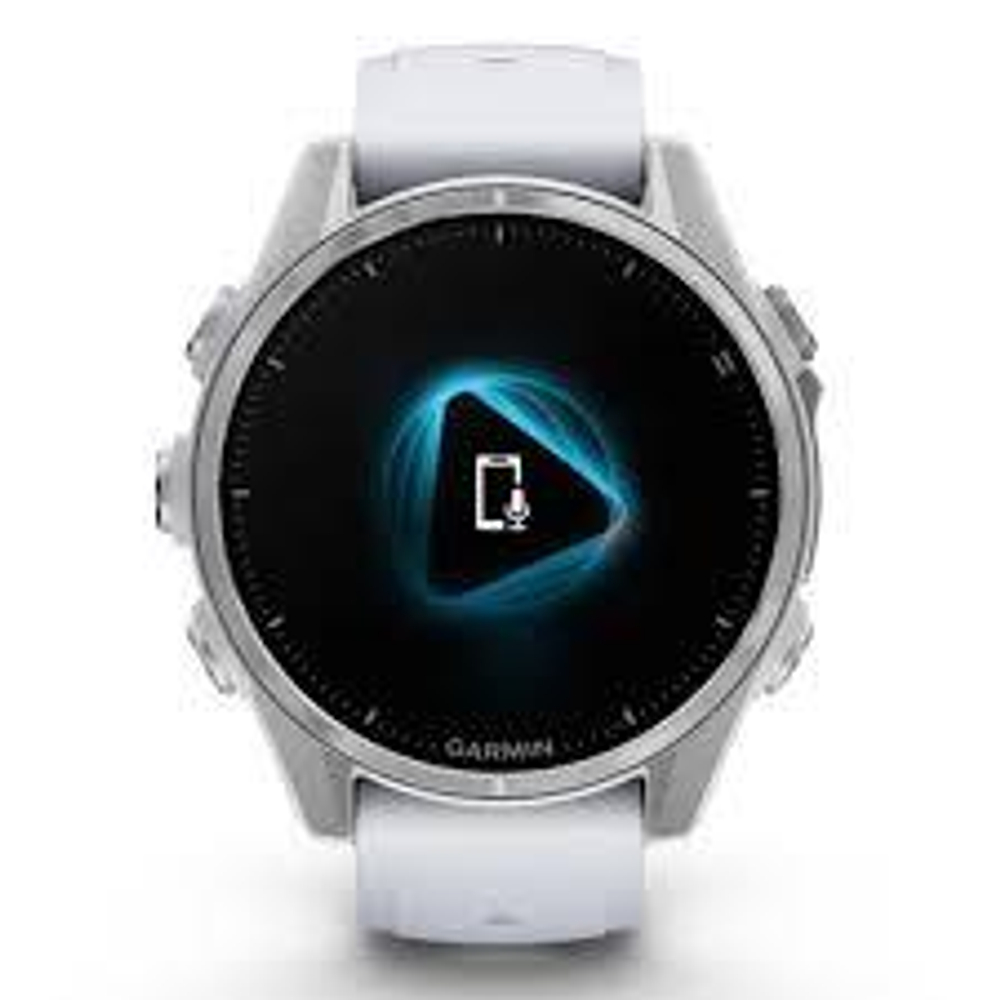 Смарт-часы Garmin Fenix 8 Amoled 43мм Silver c белым силиконовым ремешком, 010-02903-00
