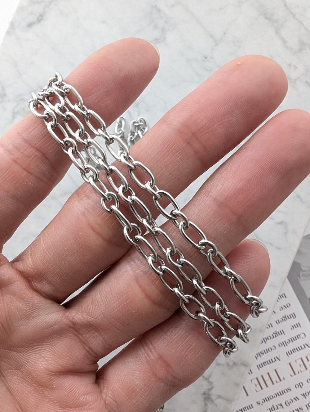 Цепь нержавеющая сталь, 6.2*3.8мм, 1 метр