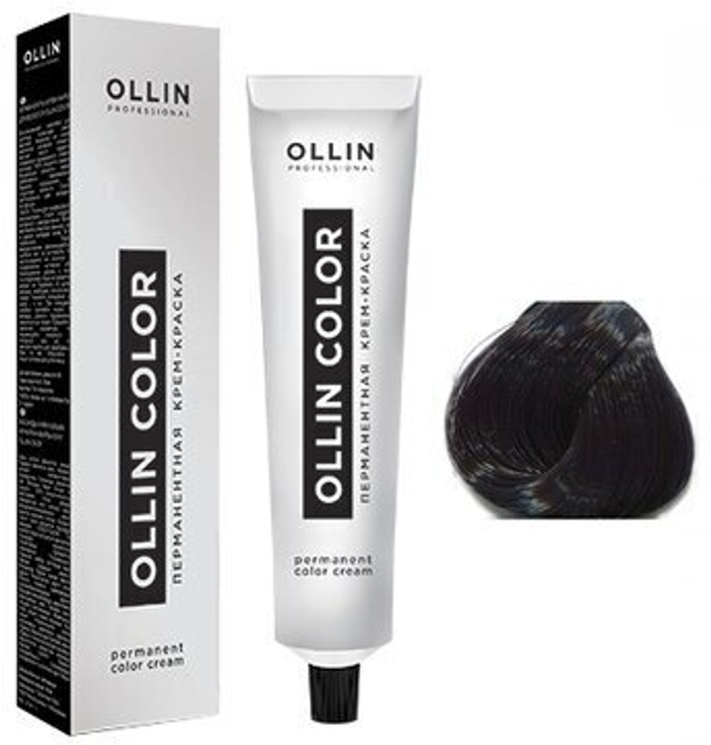 OLLIN COLOR 2/0 черный 60мл Перманентная крем-краска для волос