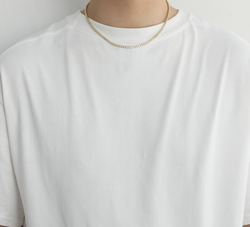 Колье тонкая полоса круглых цирконов, золото