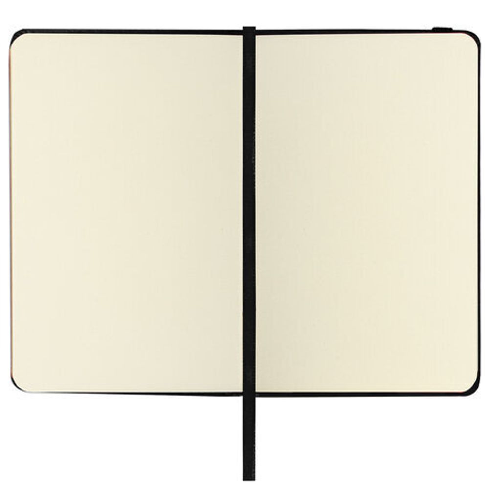 Скетчбук, слоновая кость 140 г/м2 90х140 мм, 80 л., КОЖЗАМ, резинка, BRAUBERG ART CLASSIC, черный, 113188