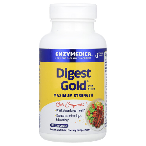 Enzymedica, Digest Gold® с ATPro®, с максимальной силой действия, 180 капсул