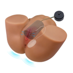 Мастурбатор Geriann с 2 любовными каналами (Цвет: карамель (темно-бежевый))