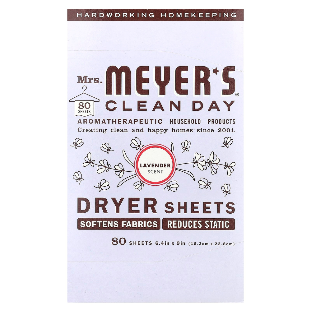 Mrs. Meyers Clean Day, салфетки для сушки волос, лаванда, 80 шт.
