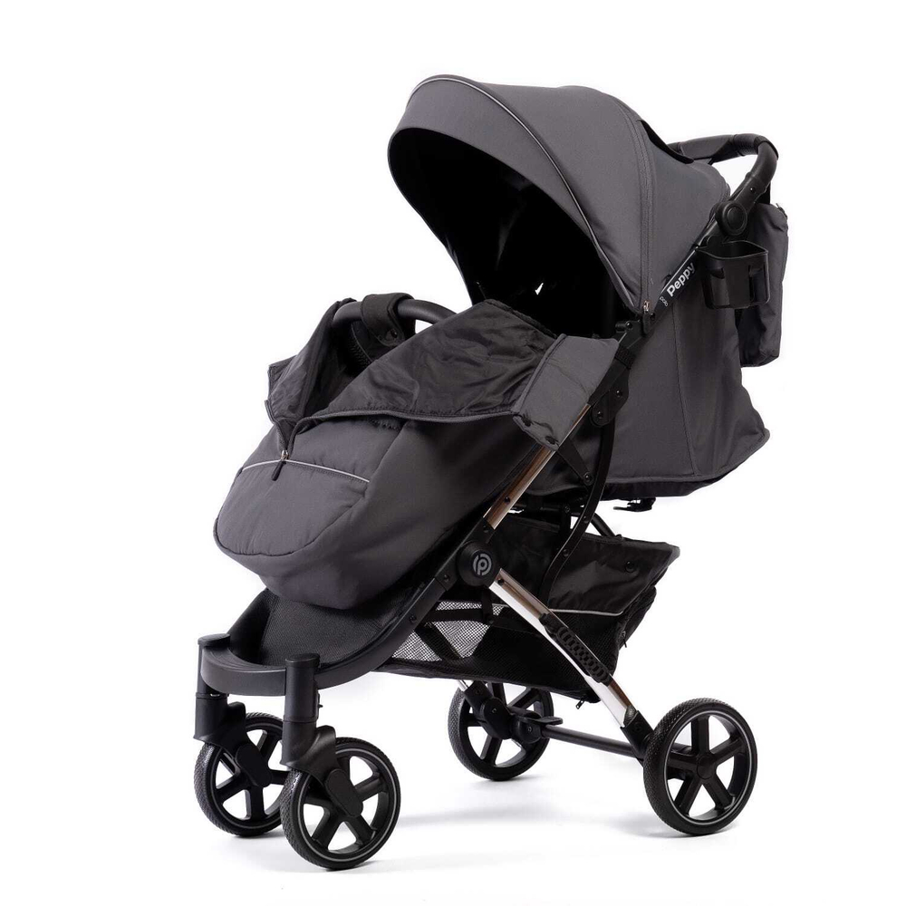 Коляска прогулочная Peppy Polo (steel grey) хром рама