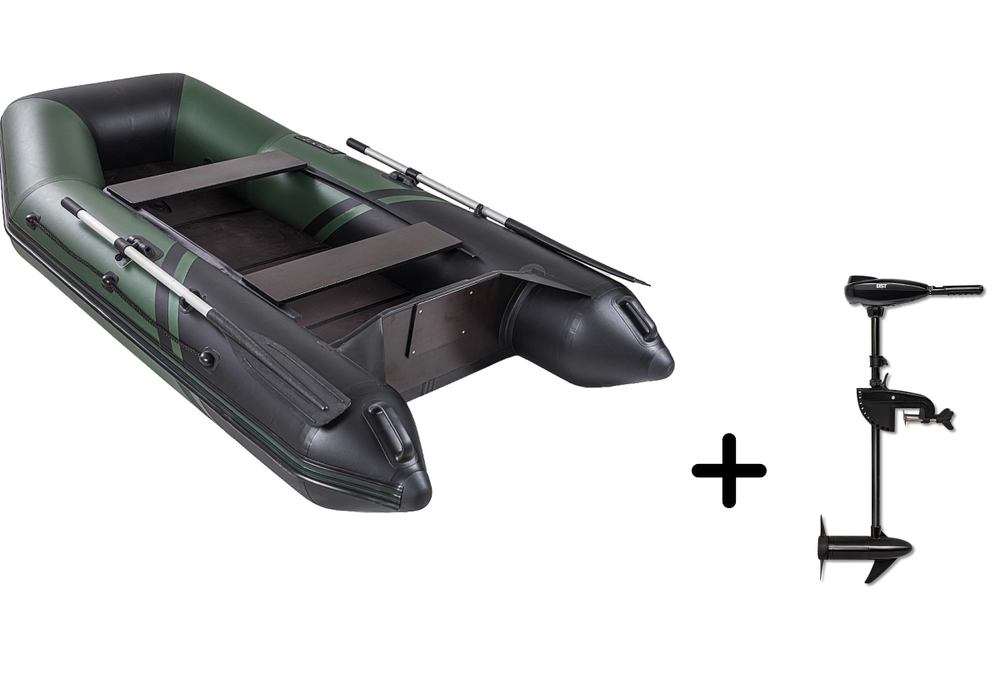 Броня-280 СК зеленый-черный + BST 36 L (комплект лодка + электромотор)