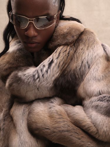 Короткая шуба из кролика