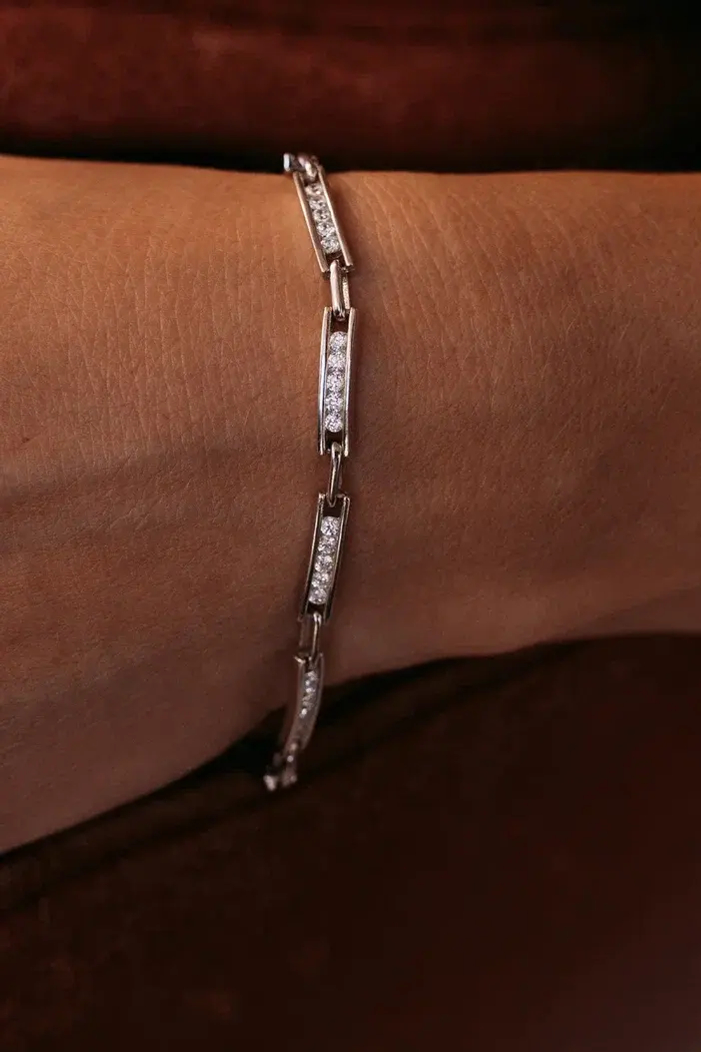 Браслет со звеньями в серебре