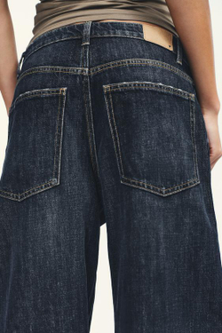 ZARA ДЖИНСЫ TRF BAGGY BALLOON СО СРЕДНЕЙ ПОСАДКОЙ, МОРСКОЙ СИНИЙ