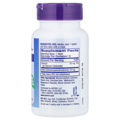 Natrol, DHEA, 25 мг, 90 таблеток