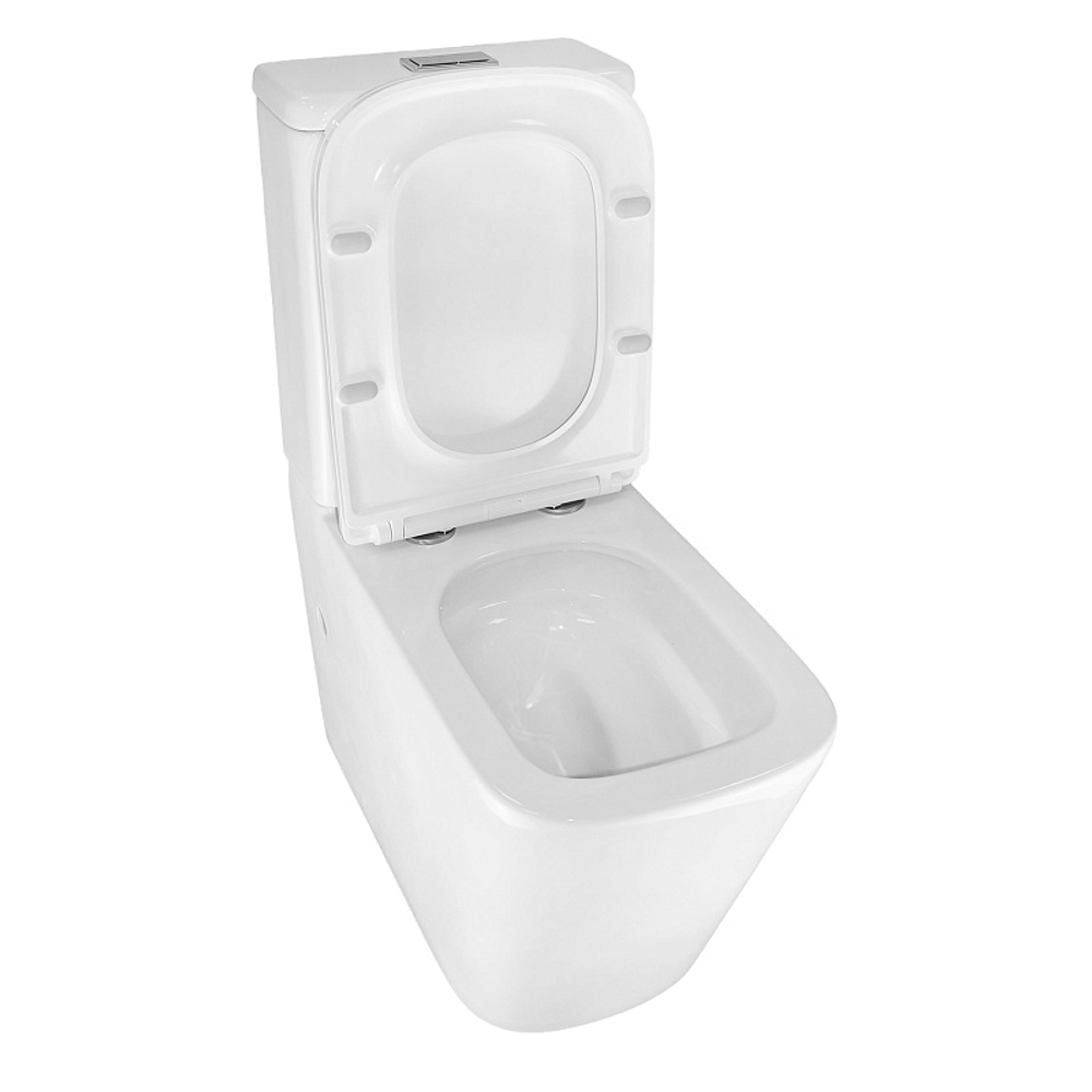 Унитаз-компакт Azario Etéreo 640х370х810 напольный, безободковый, система смыва "Скрытое Торнадо", с быстросъемным сиденьем микролифт (AZ-8203)