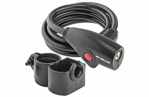 Трос-замок 8x1500мм 87109 STELS с креплением на велосипед, черный