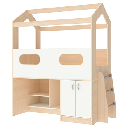 Кровать-чердак КарИВи ДС-12  Дуб Молочный Белый