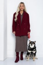 Пальто Я в теме (бордовое) Б12485-7 LT Collection