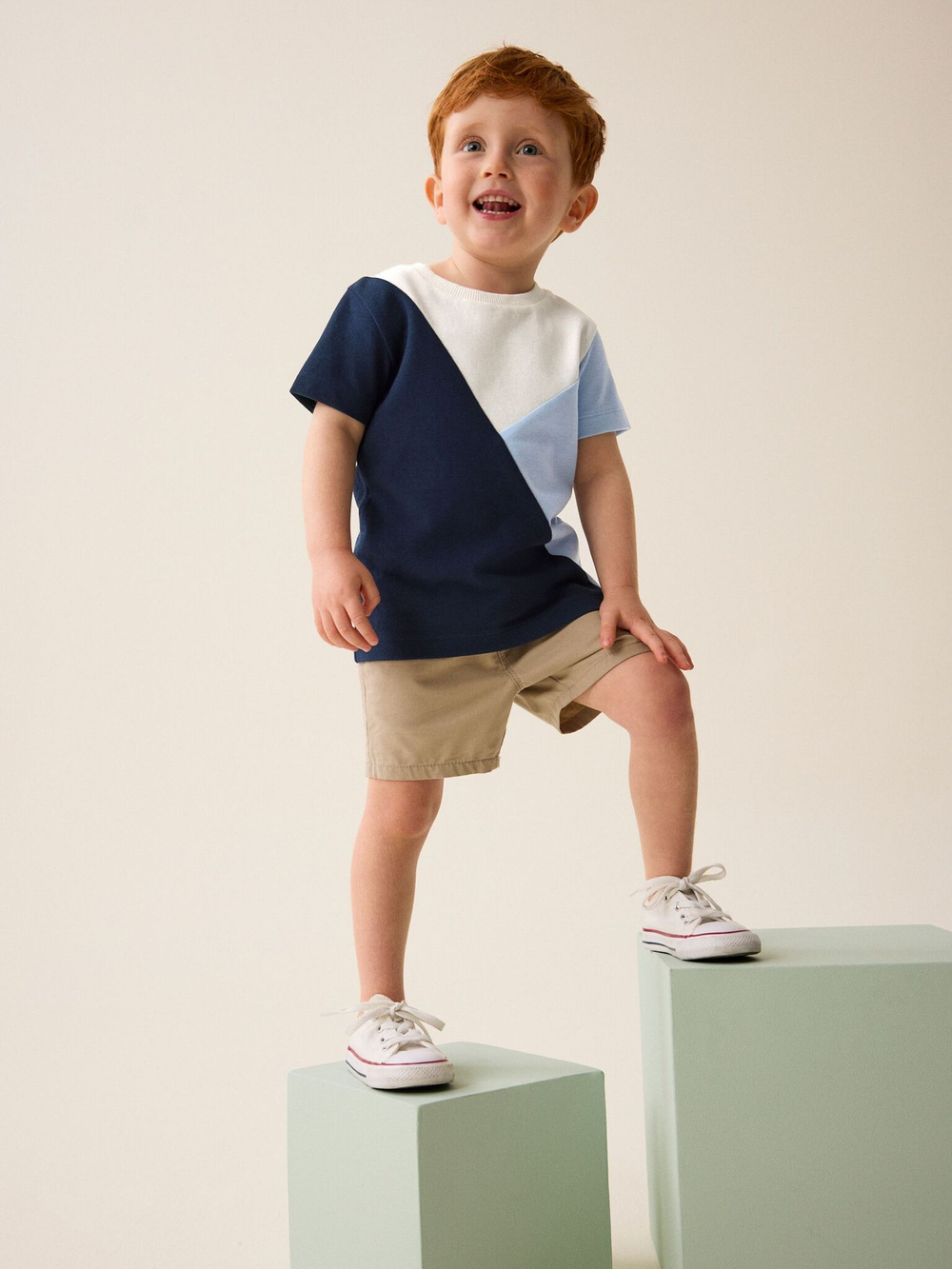 Футболка для мальчика Next 312-392, Молочный, Синий