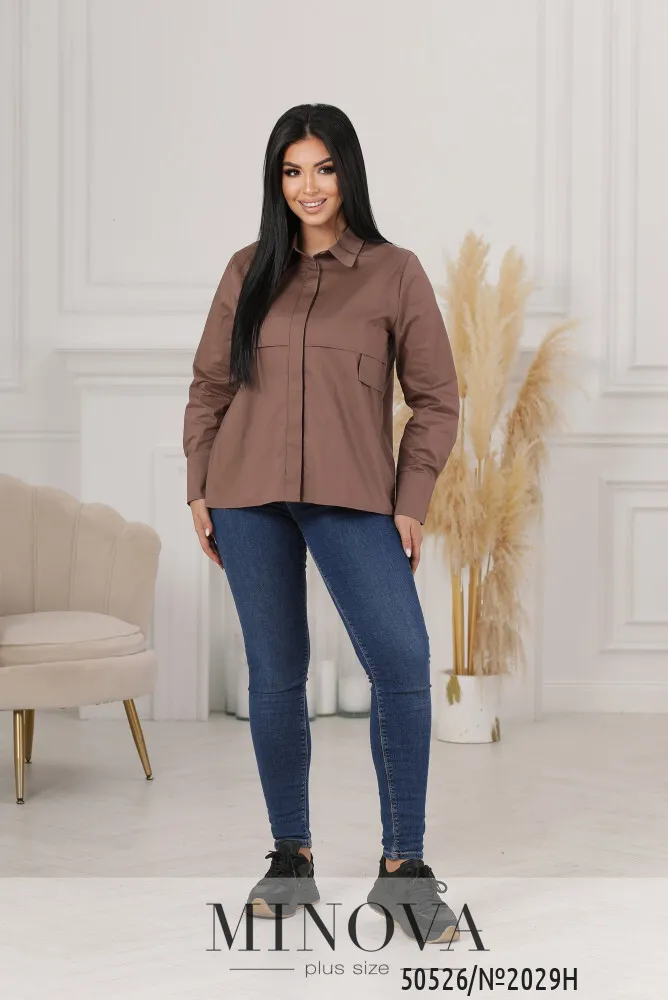 Блуза 2029Н-кофейный Minova