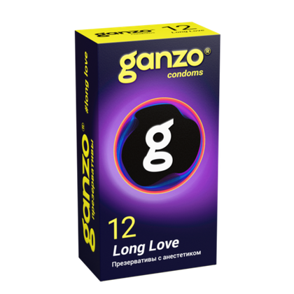 Презервативы Ganzo Long Love, с анестезирующим эффектом, латекс, 18 см, 12 шт.